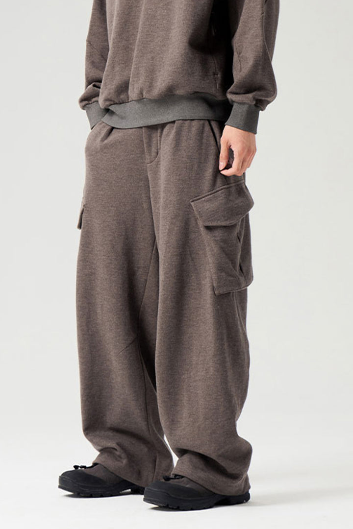 マルチポケット裏起毛ウールワークパンツ25BLCK033