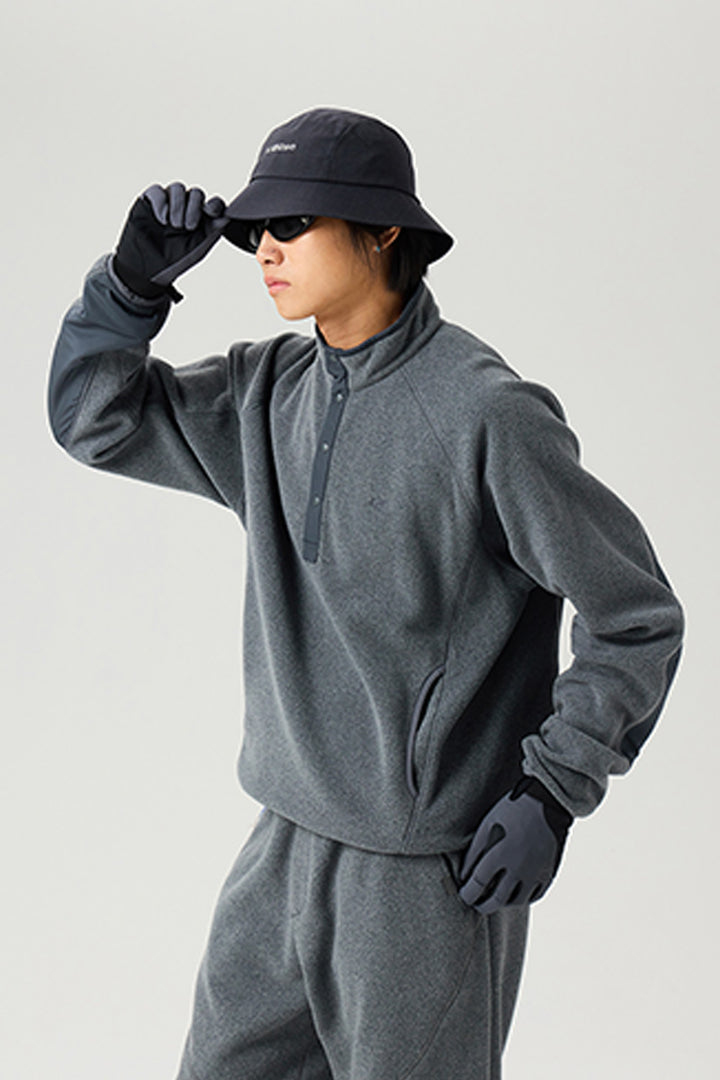 ハーフボタンフリースTシャツ25BLWY019