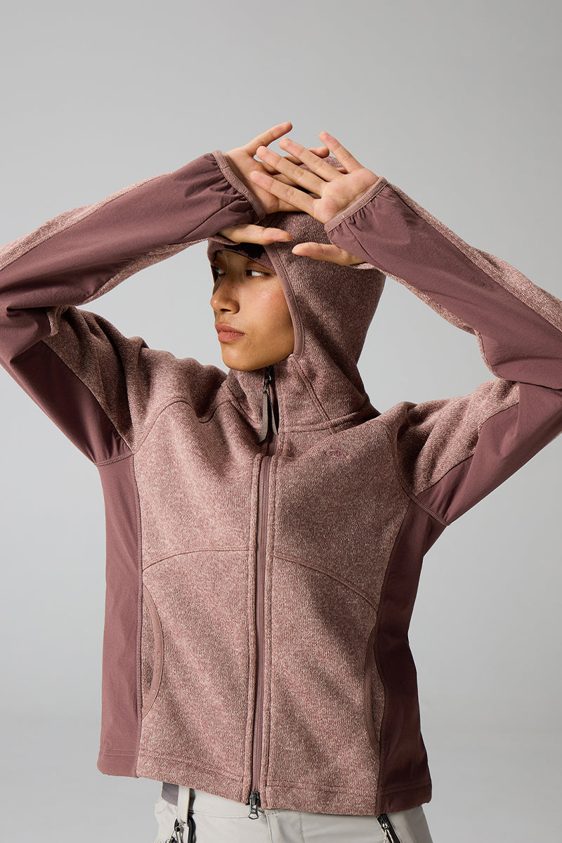 異素材パッチワークジップアップスウェットウイメンズ25BLJK028