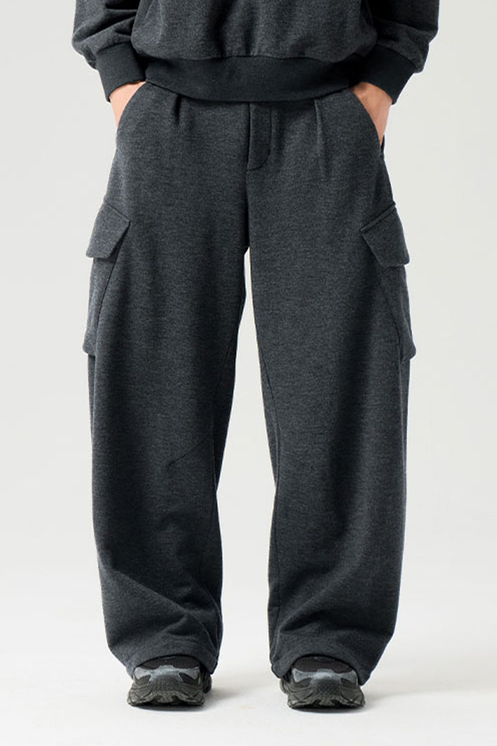 マルチポケット裏起毛ウールワークパンツ25BLCK033