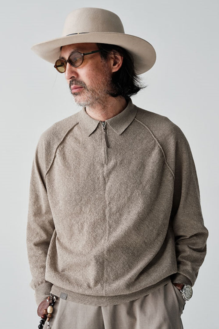 ハーフジップポロシャツニットセーターNLBLAZS002