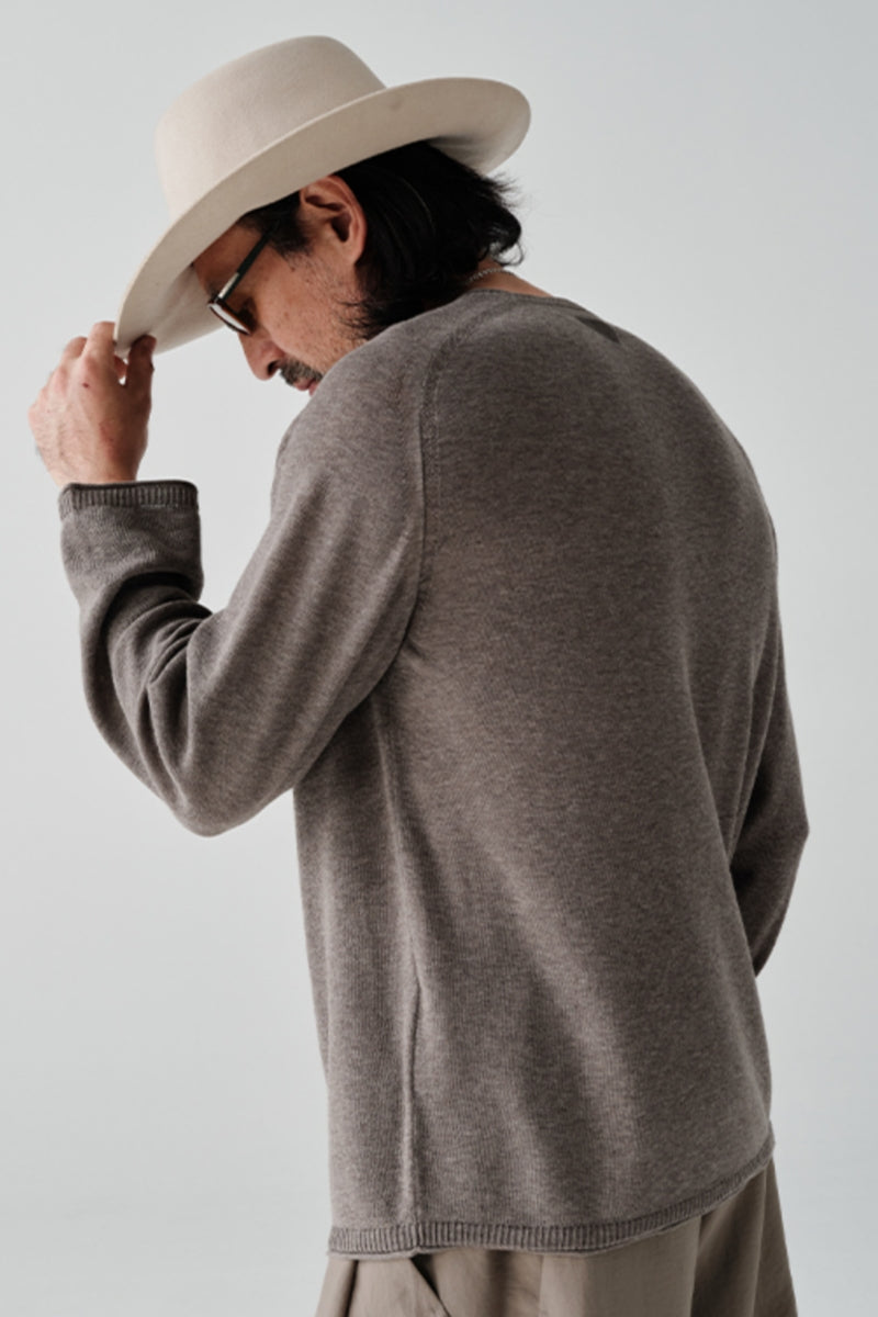 ウールクルーネック長袖ニットセーターNLBLMZS002