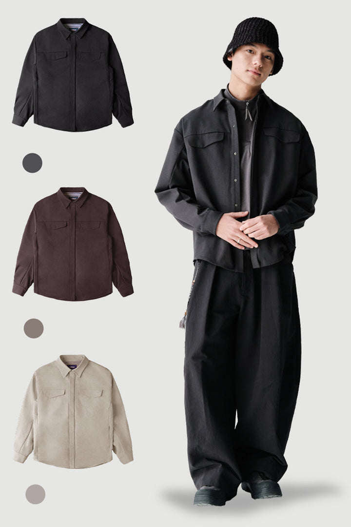 ダブルポケットウールオーバーシャツNLBLCCY002