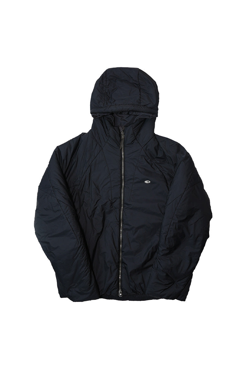 撥水加工付きフーデッド中綿ジャケット25BLMY003