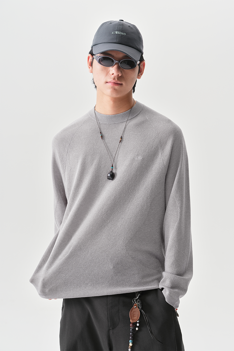 ルーズ細番手丸首長袖TシャツNLBLCTX013