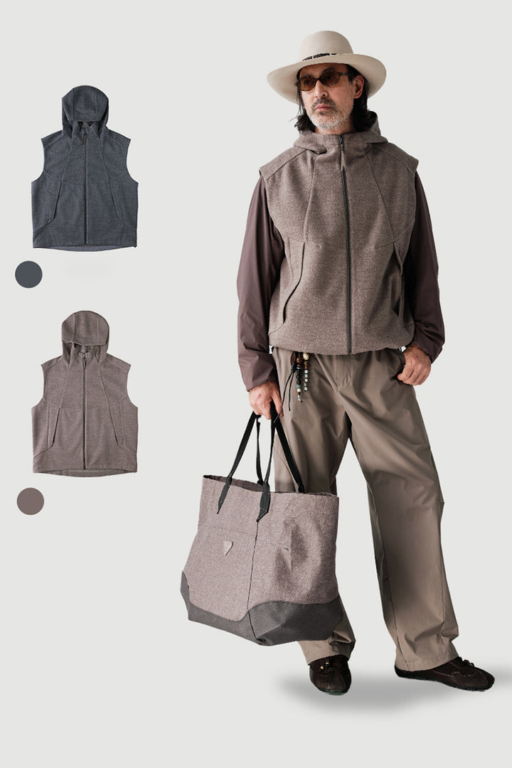 ウールフード付きベストNLBLDMJ002