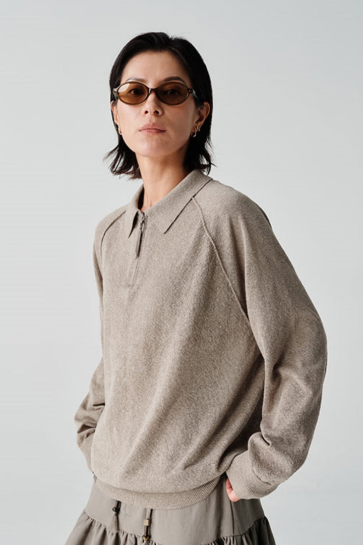 ハーフジップポロシャツニットセーターNLBLAZS002