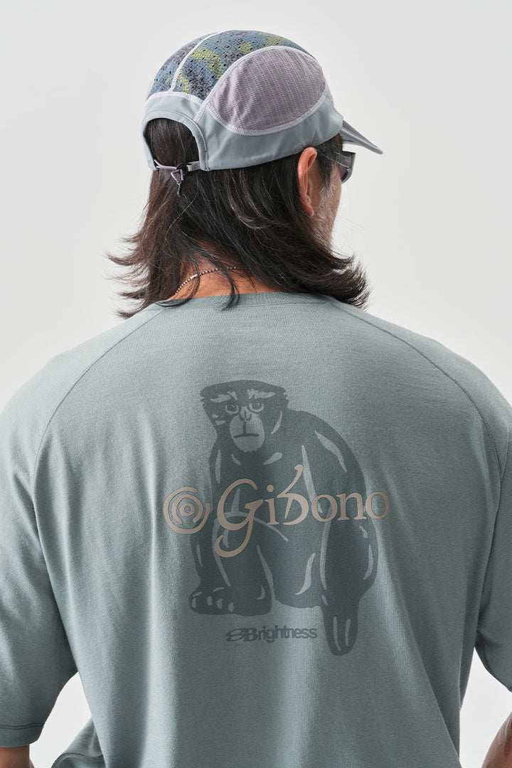 COOLMAXテナガザル柄抗菌ウールTシャツNLBLDTX038