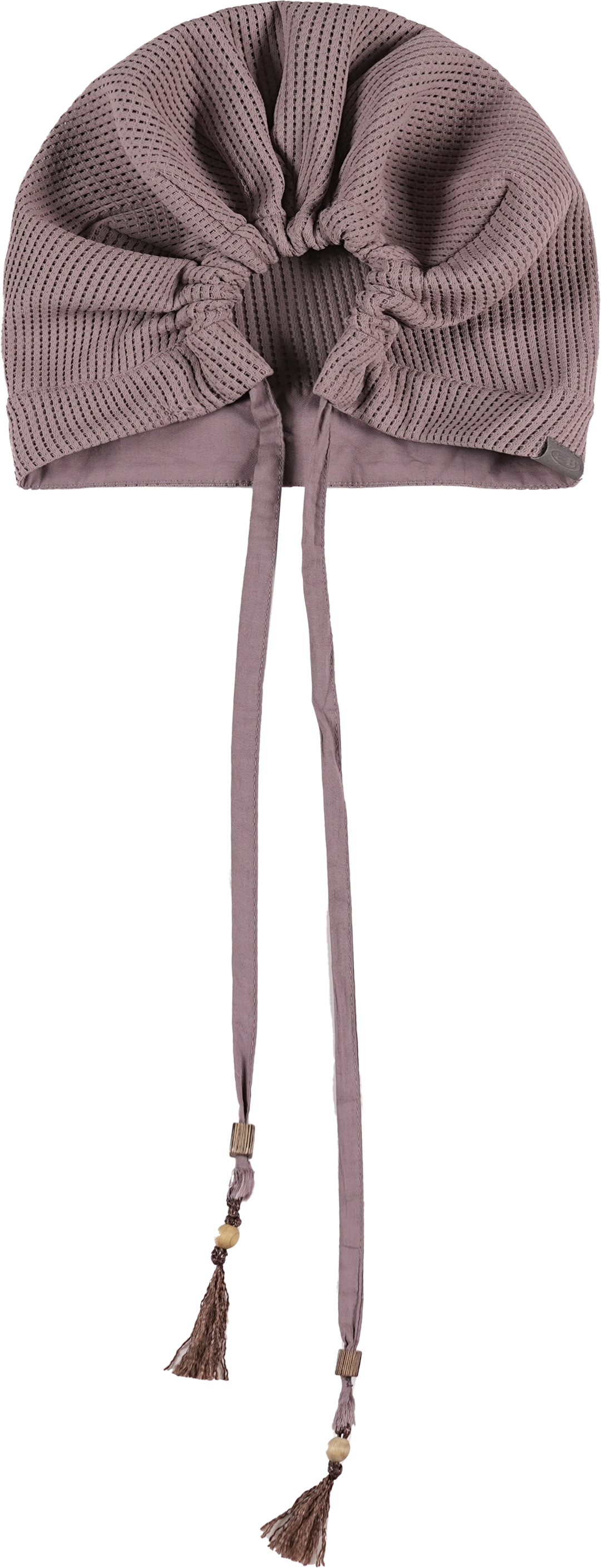 ワッフル編みドロストリング付き帽子NLBLAML004