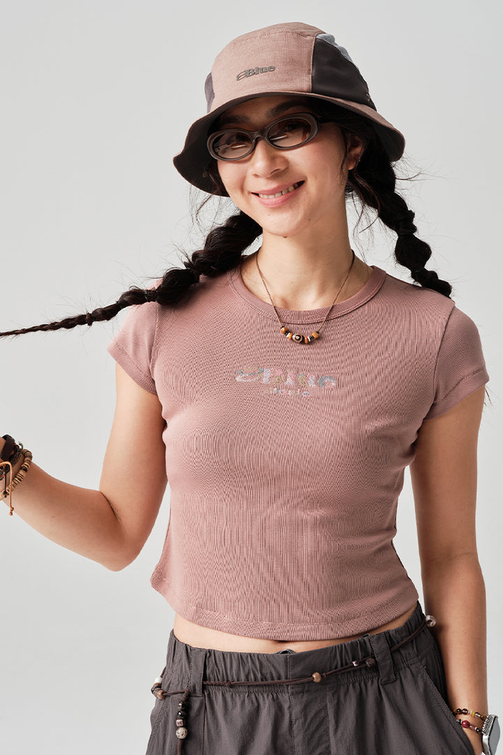 カラフル刺繍ロゴ半袖TシャツウィメンズNLBLDTX008