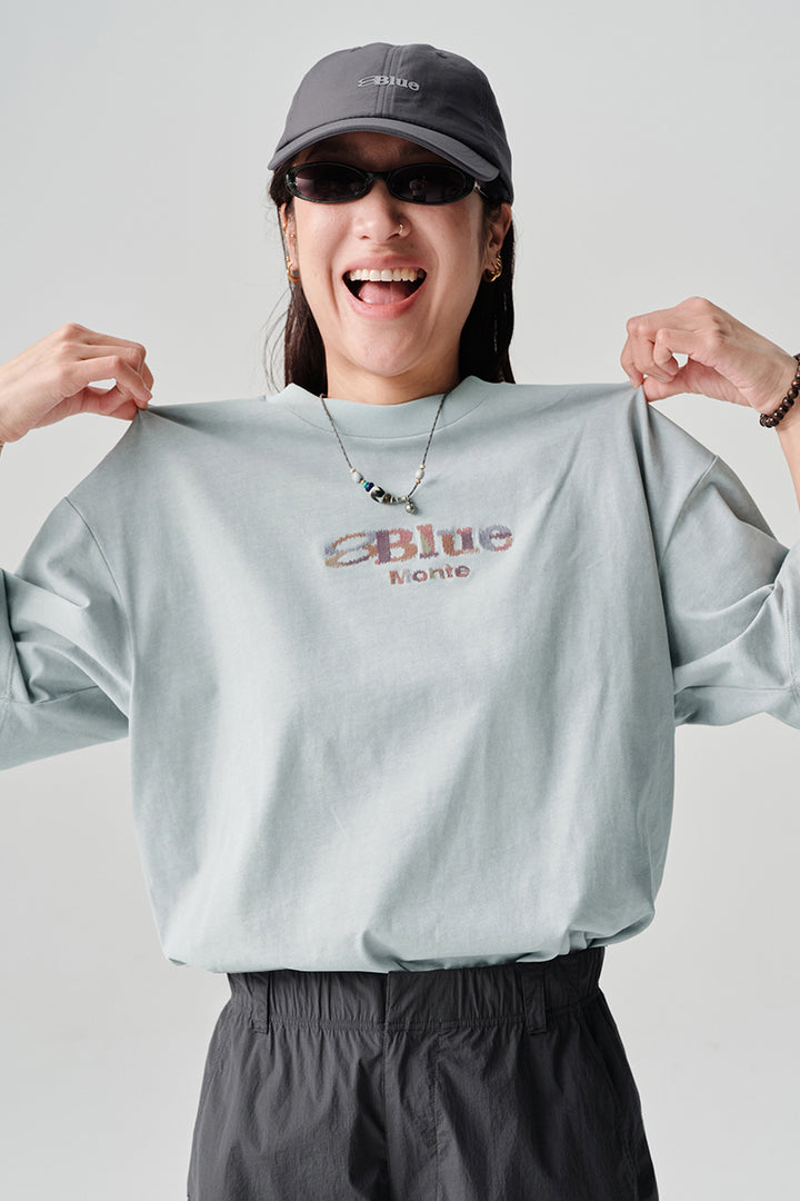 カラフル刺繍ロゴクルーネック半袖TシャツNLBLDTX005