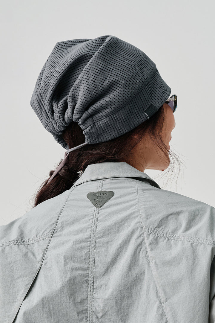 ワッフル編みドロストリング付き帽子NLBLAML004