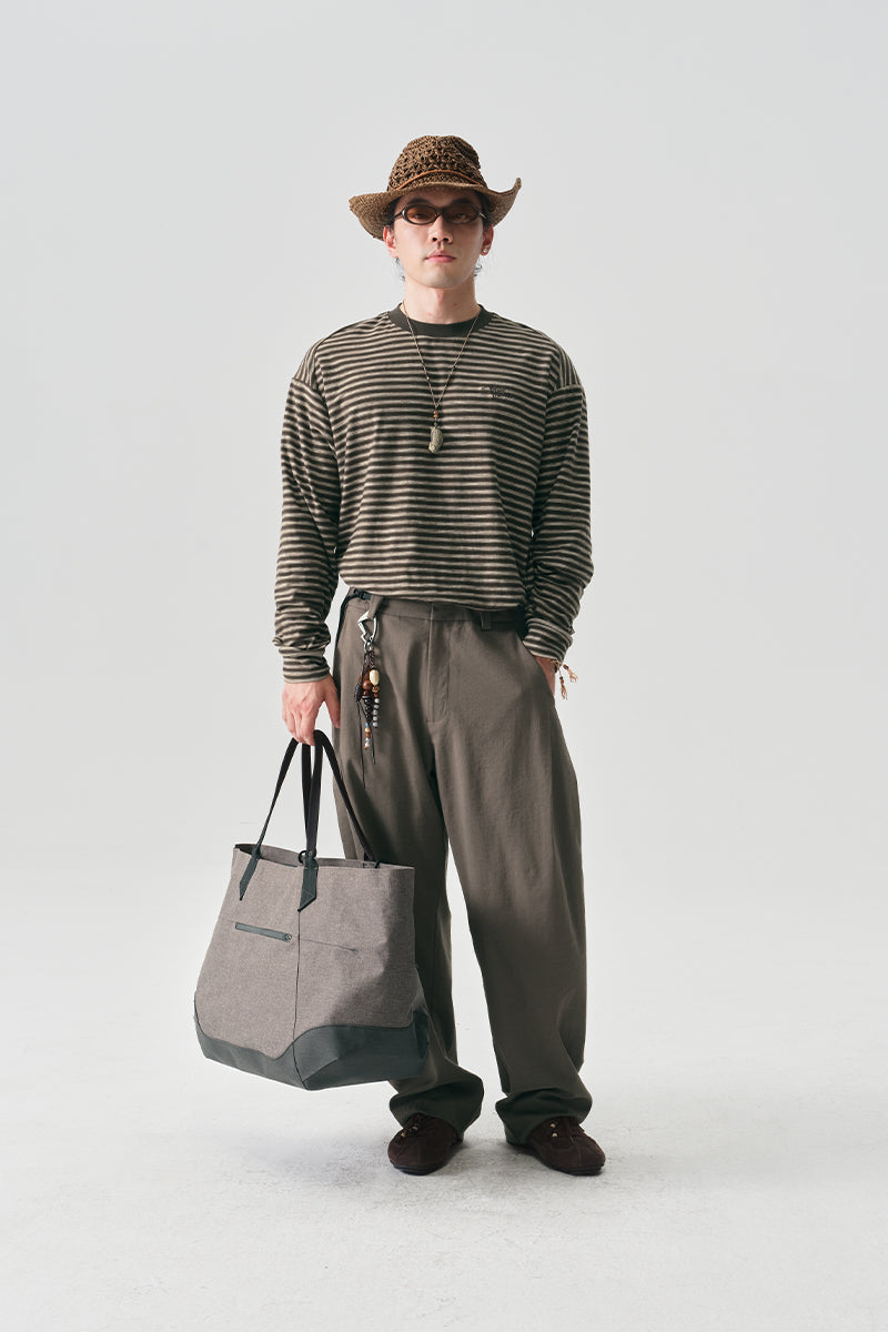 細ボーダーコットン長袖TシャツNLBLCTX014