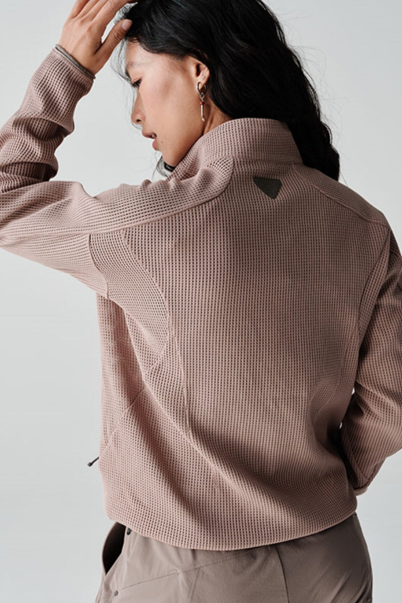 ワッフル編み抗菌ジャケットNLBLAWY001