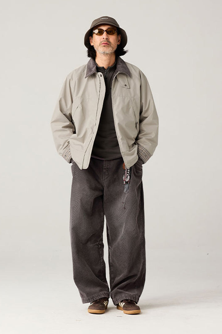 ウォッシュ加工コーデュロイパンツ25BLCK030