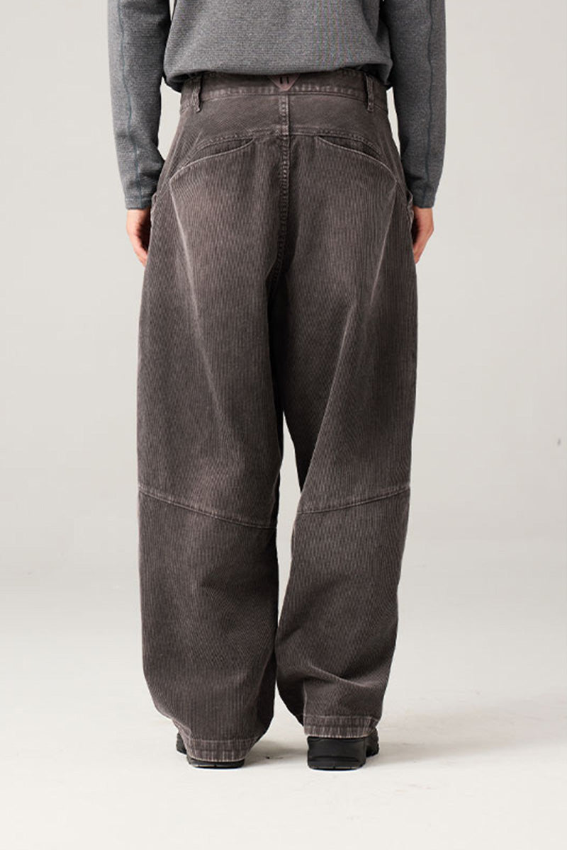 ウォッシュ加工コーデュロイパンツ25BLCK030