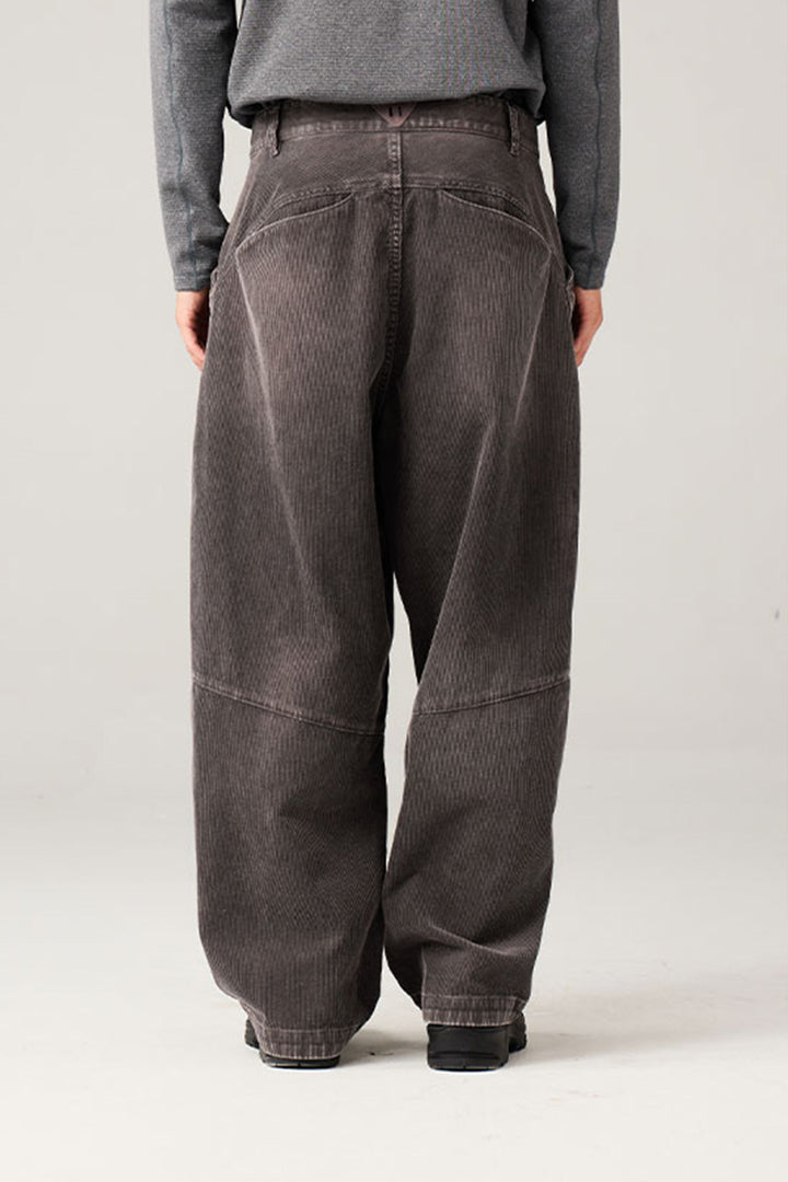 ウォッシュ加工コーデュロイパンツ25BLCK030