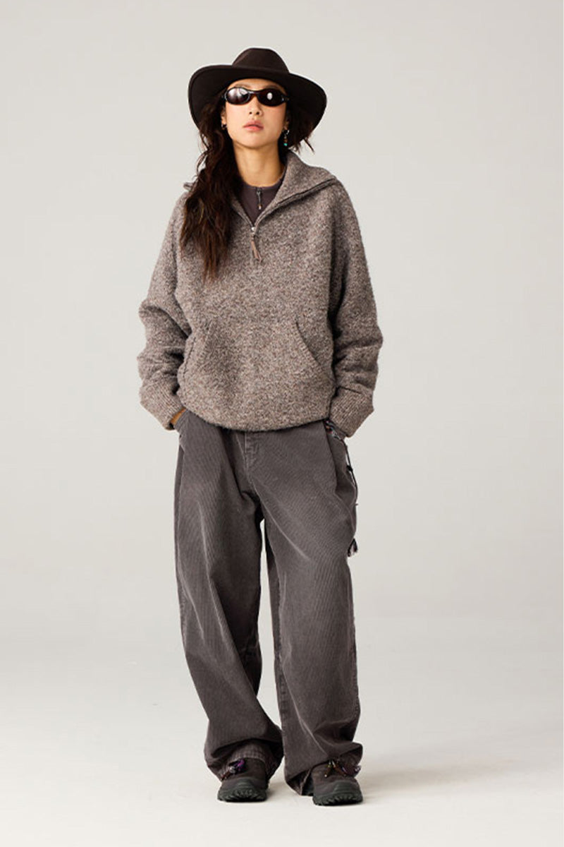 ウォッシュ加工コーデュロイパンツ25BLCK030
