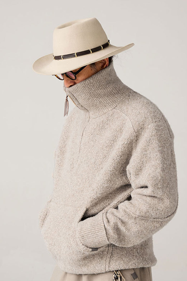 ポケット付きハイネックニットセーター25BLMS006