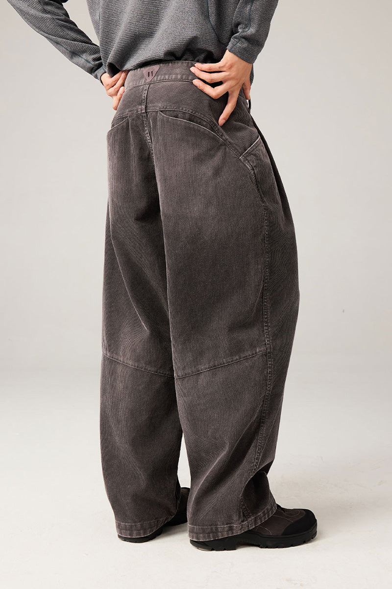 ウォッシュ加工コーデュロイパンツ25BLCK030
