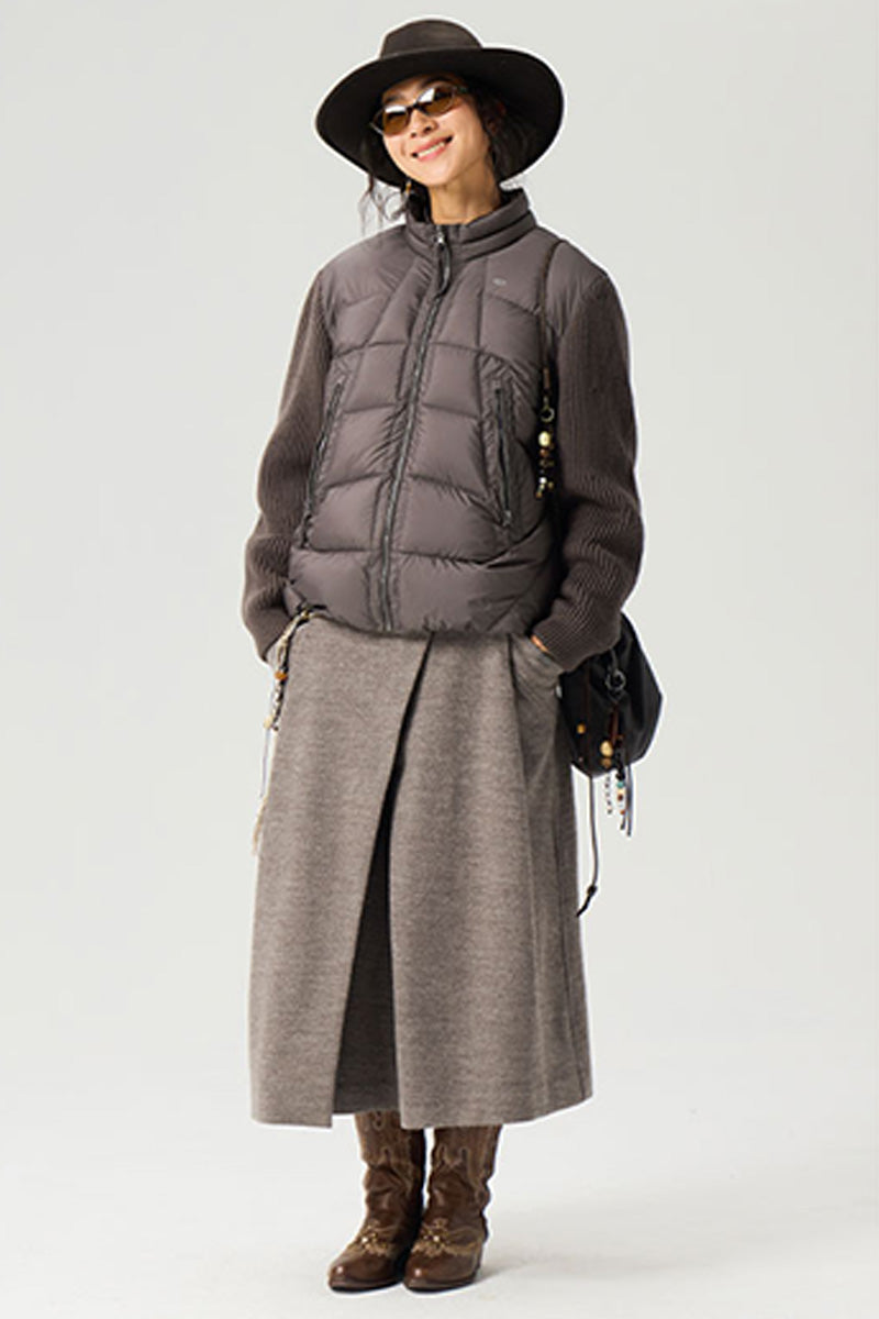 異素材コンビデザインダウンジャケット25BLYR007