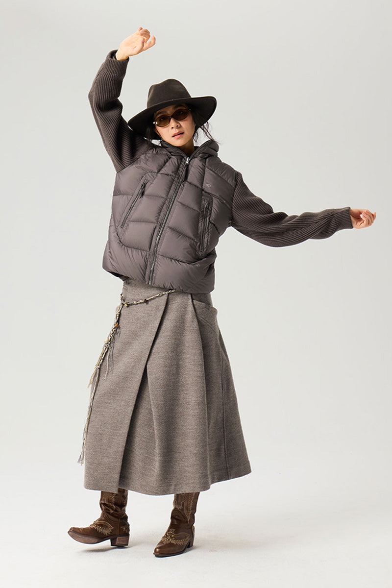 異素材コンビデザインダウンジャケット25BLYR007