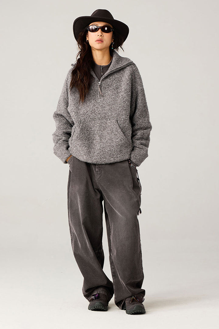 ポケット付きハイネックニットセーター25BLMS006