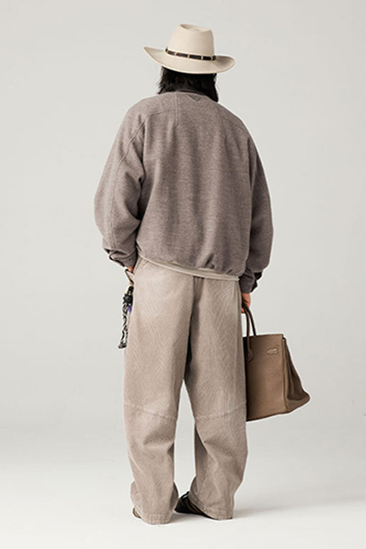 ウォッシュ加工コーデュロイパンツ25BLCK030