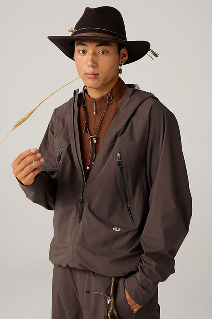 調節可能なフード付きハードシェルジャケット25BLCY005