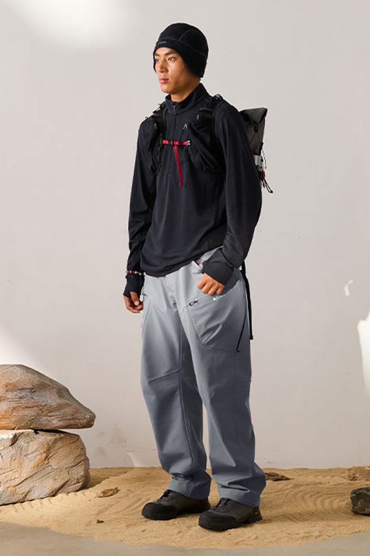 フリースハーフジップ長袖Tシャツメンズ25BLWY015