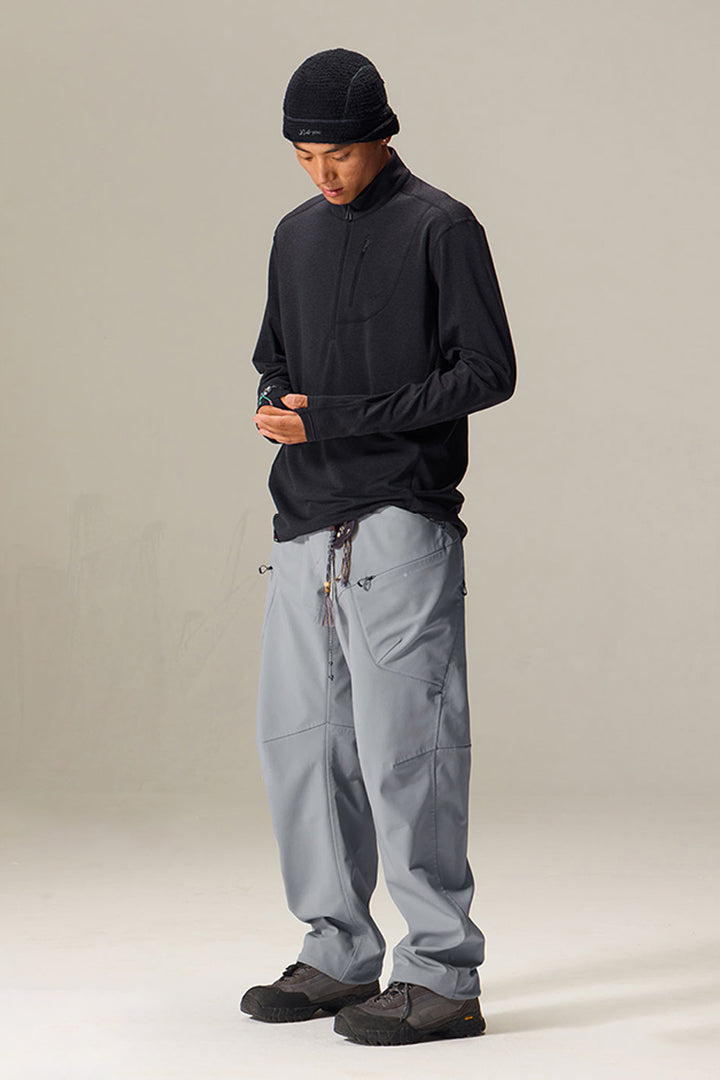 フリースハーフジップ長袖Tシャツメンズ25BLWY015