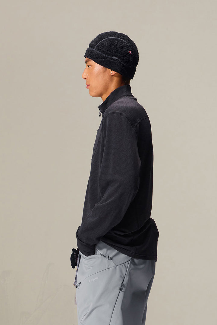 フリースハーフジップ長袖Tシャツメンズ25BLWY015
