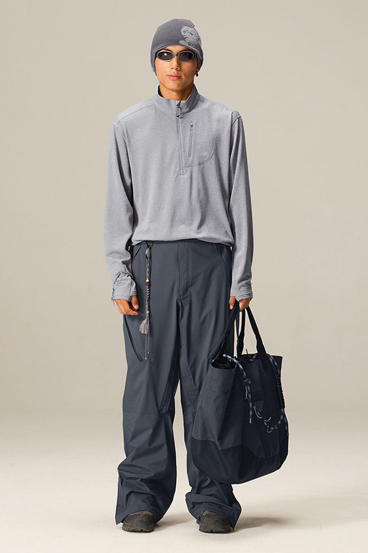 フリースハーフジップ長袖Tシャツメンズ25BLWY015