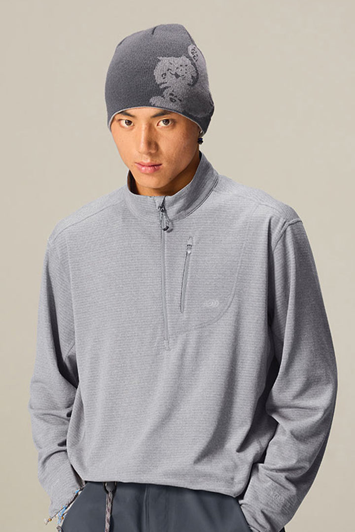 フリースハーフジップ長袖Tシャツメンズ25BLWY015