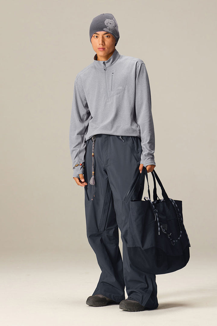 フリースハーフジップ長袖Tシャツメンズ25BLWY015