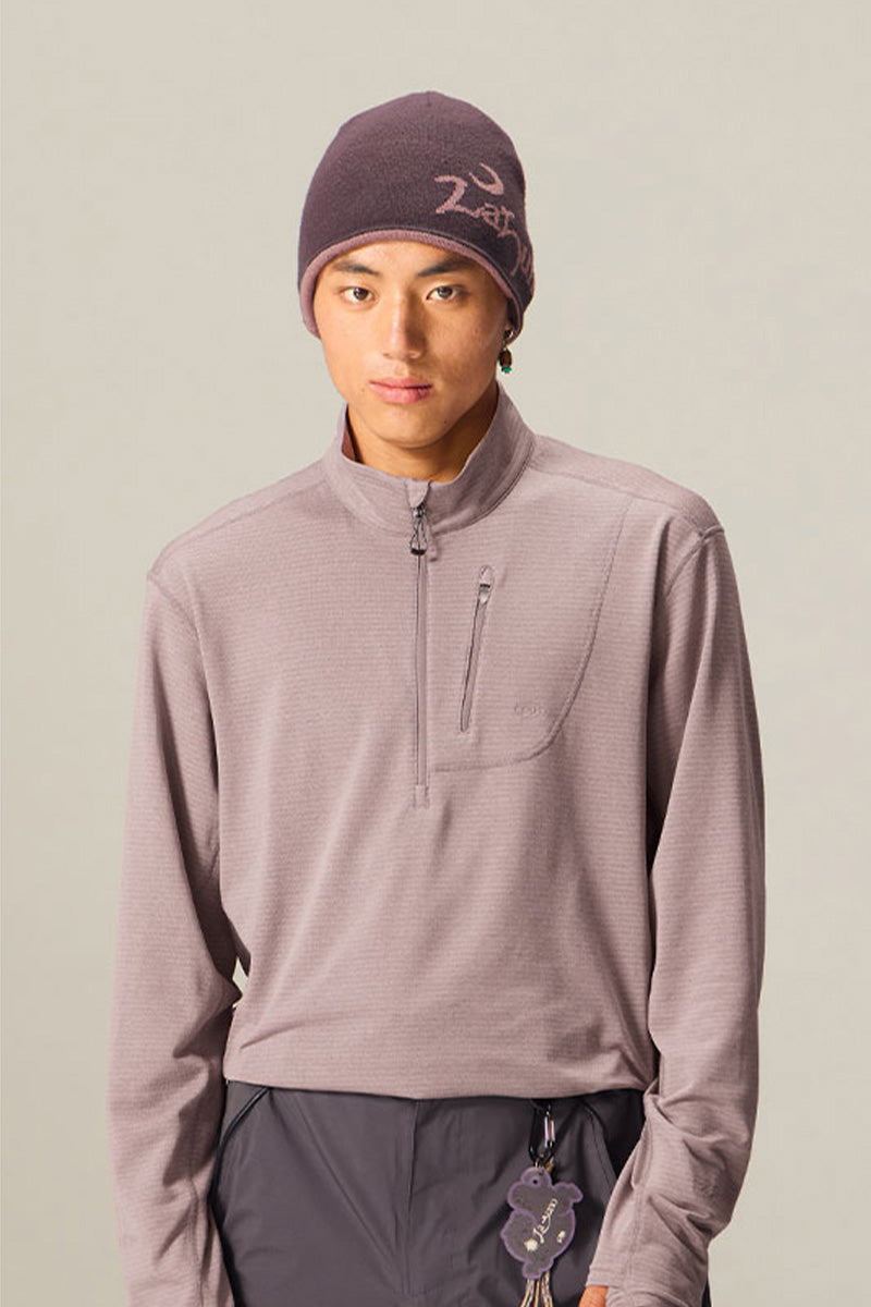 フリースハーフジップ長袖Tシャツメンズ25BLWY015