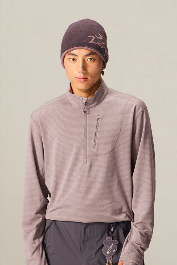 フリースハーフジップ長袖Tシャツメンズ25BLWY015