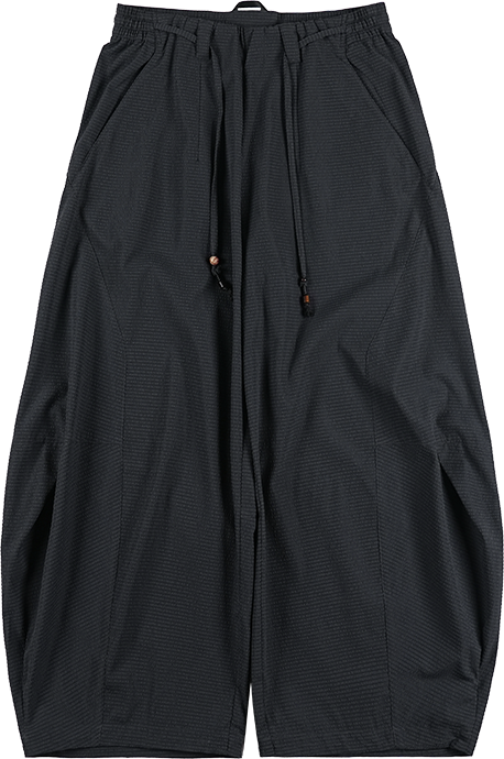 リップル生地カジュアルワークパンツNLBLACK005