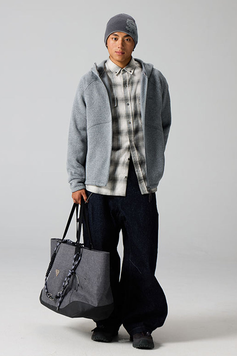 異素材パッチワークジップアップスウェット25BLJK022