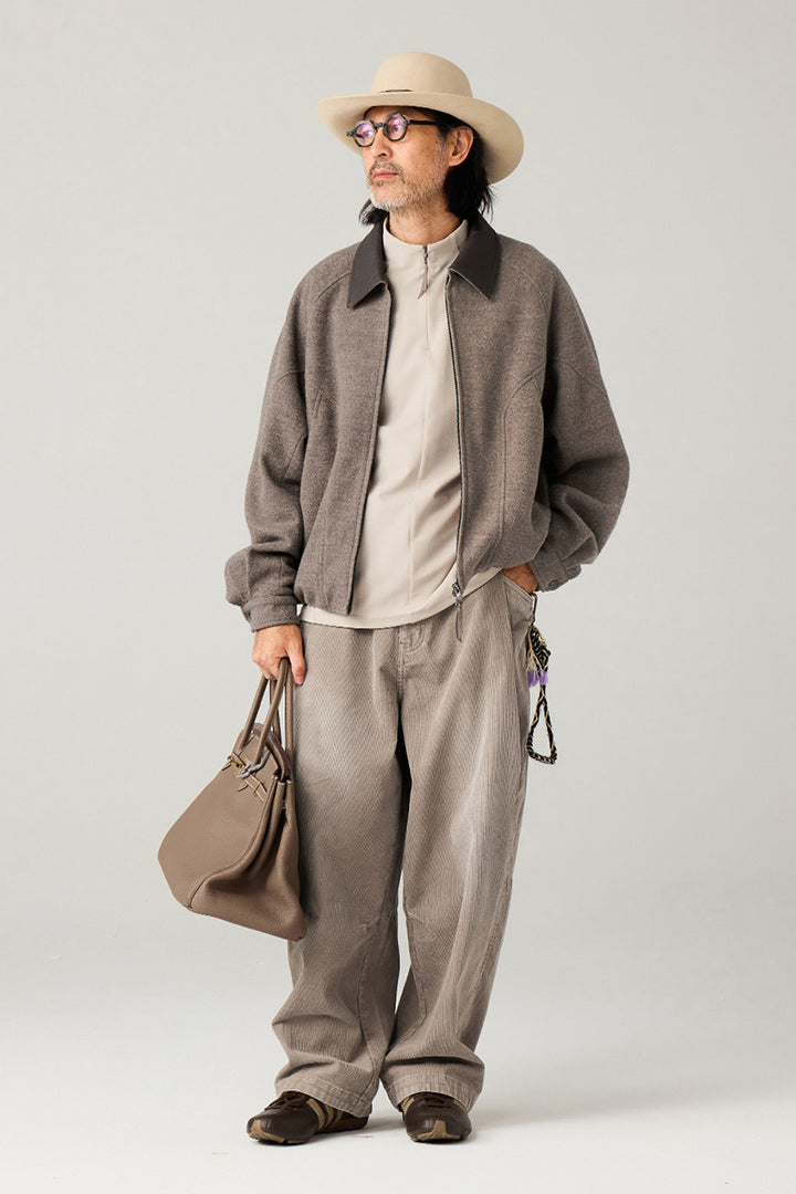 革襟ジップアップウールジャケット25BLJK020