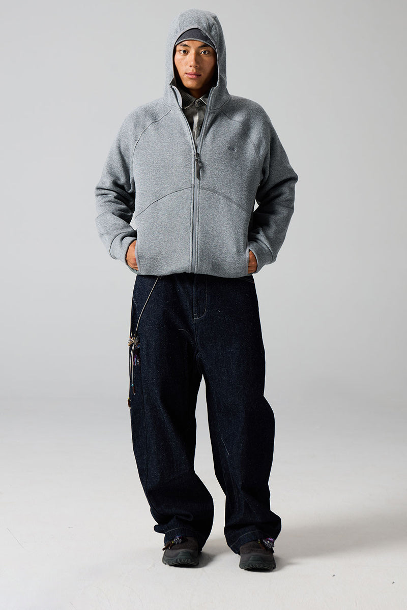 異素材パッチワークジップアップスウェット25BLJK022