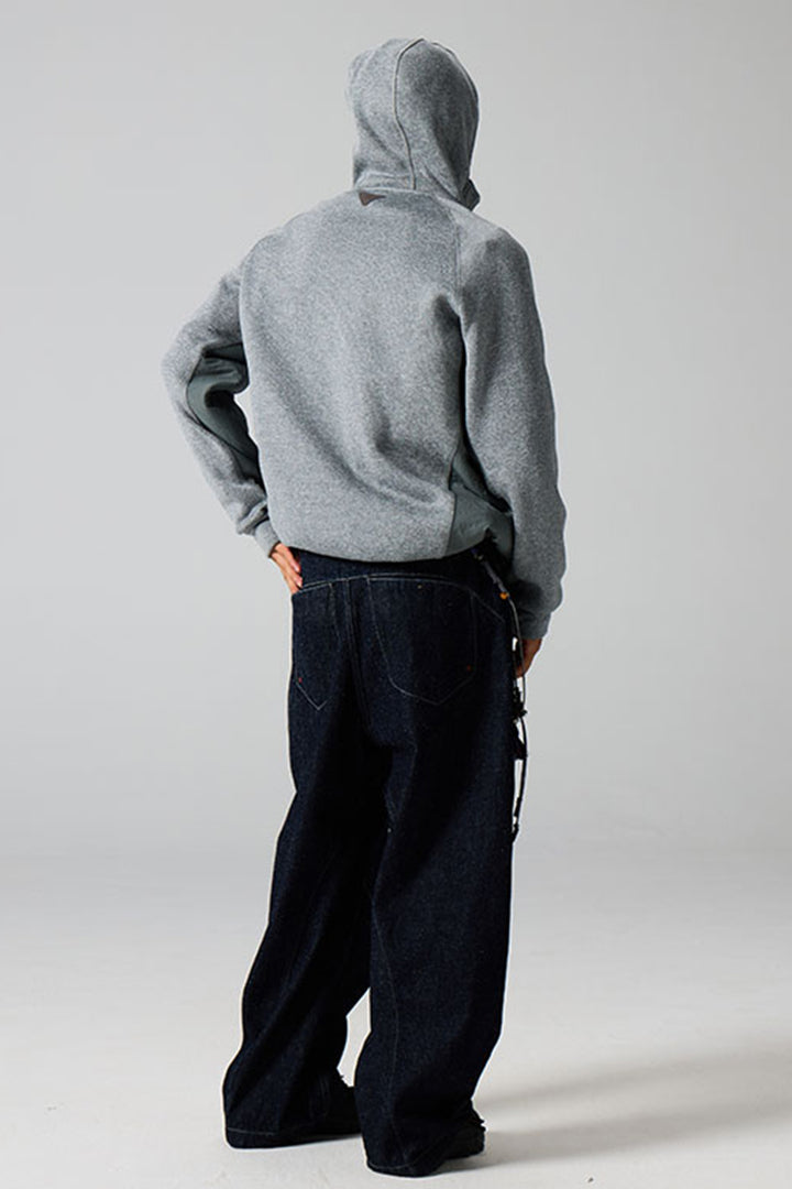 異素材パッチワークジップアップスウェット25BLJK022