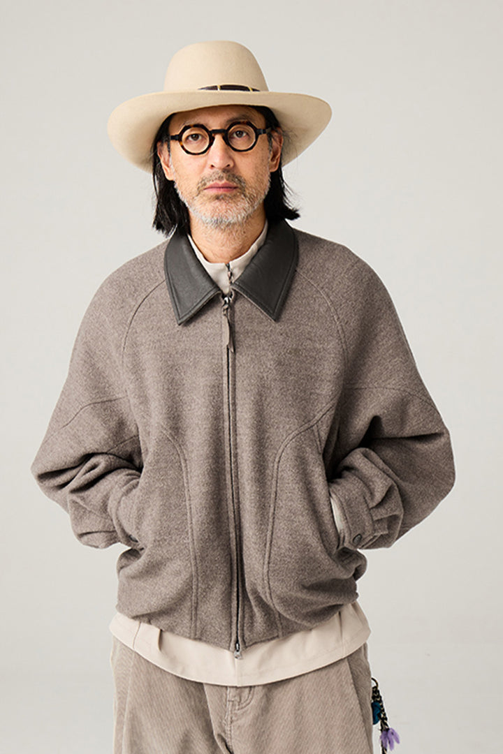 革襟ジップアップウールジャケット25BLJK020