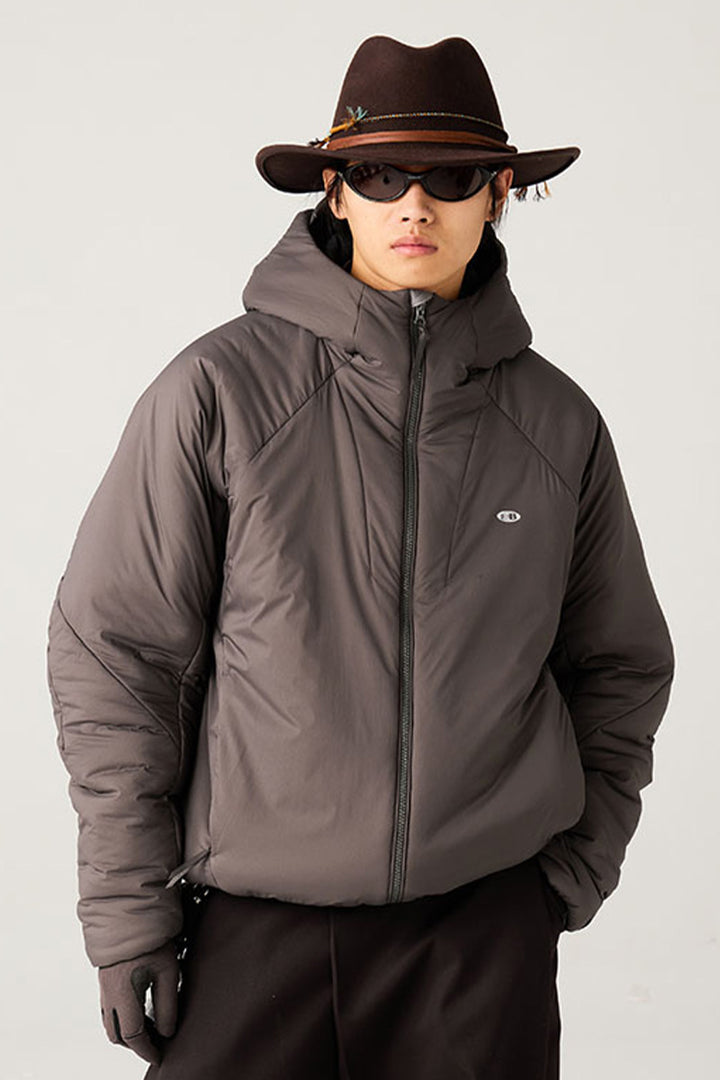 撥水加工付きフーデッド中綿ジャケット25BLMY003