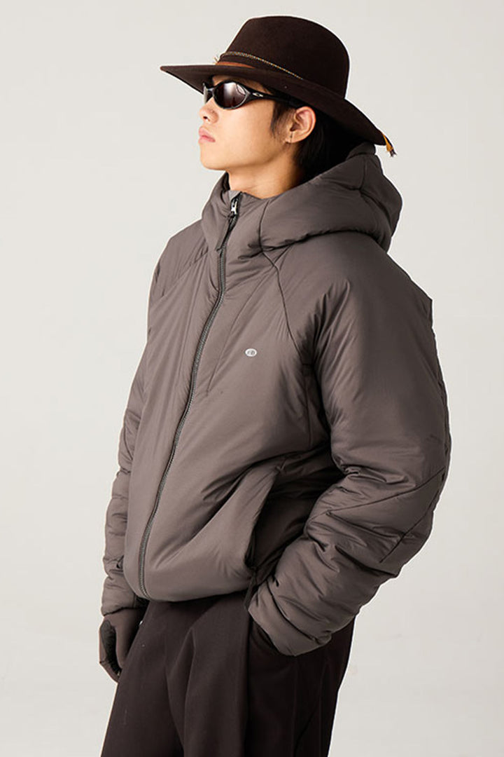 撥水加工付きフーデッド中綿ジャケット25BLMY003