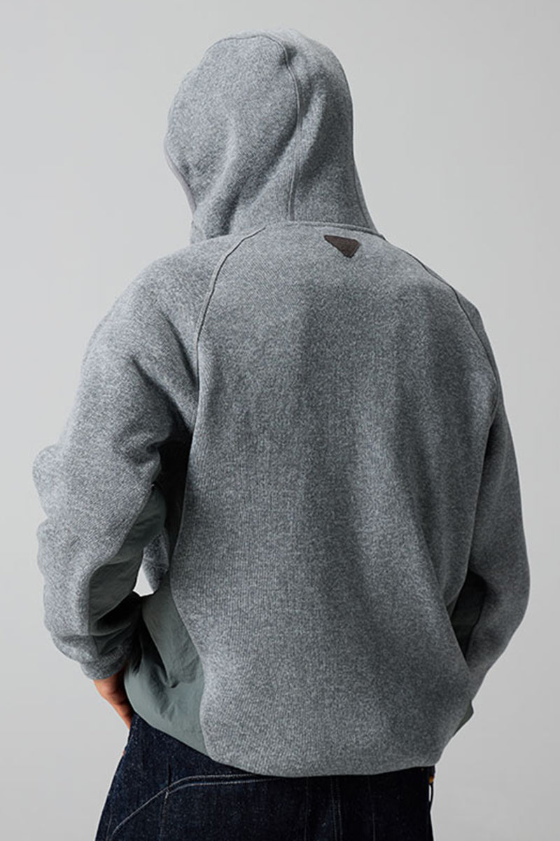 異素材パッチワークジップアップスウェット25BLJK022