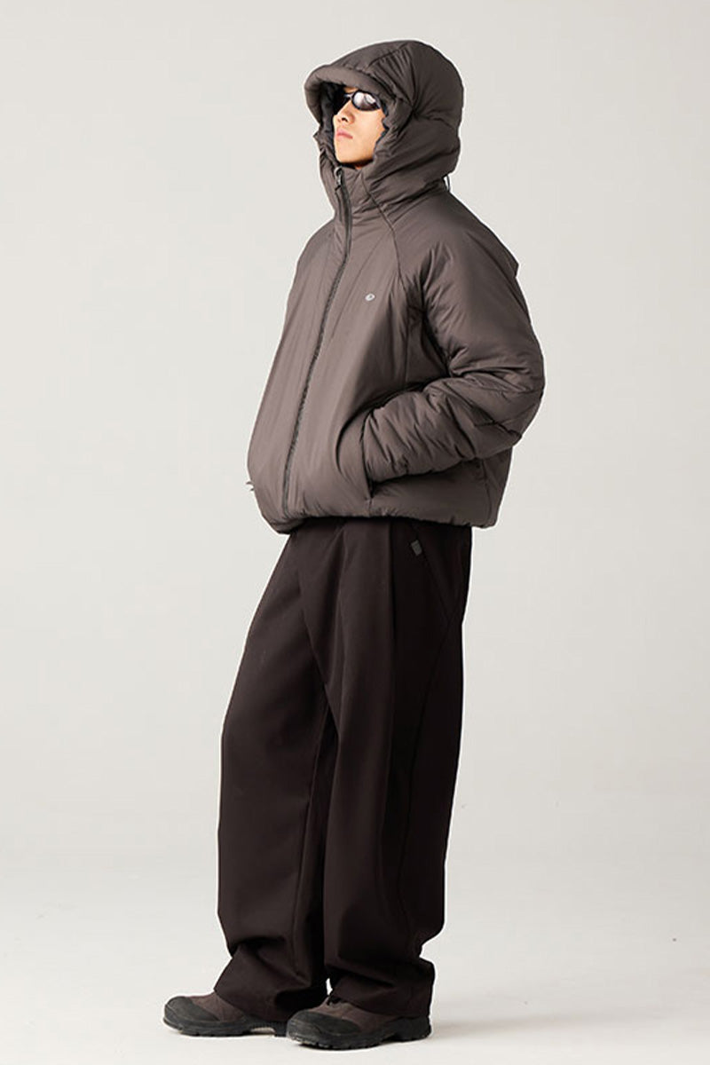 撥水加工付きフーデッド中綿ジャケット25BLMY003