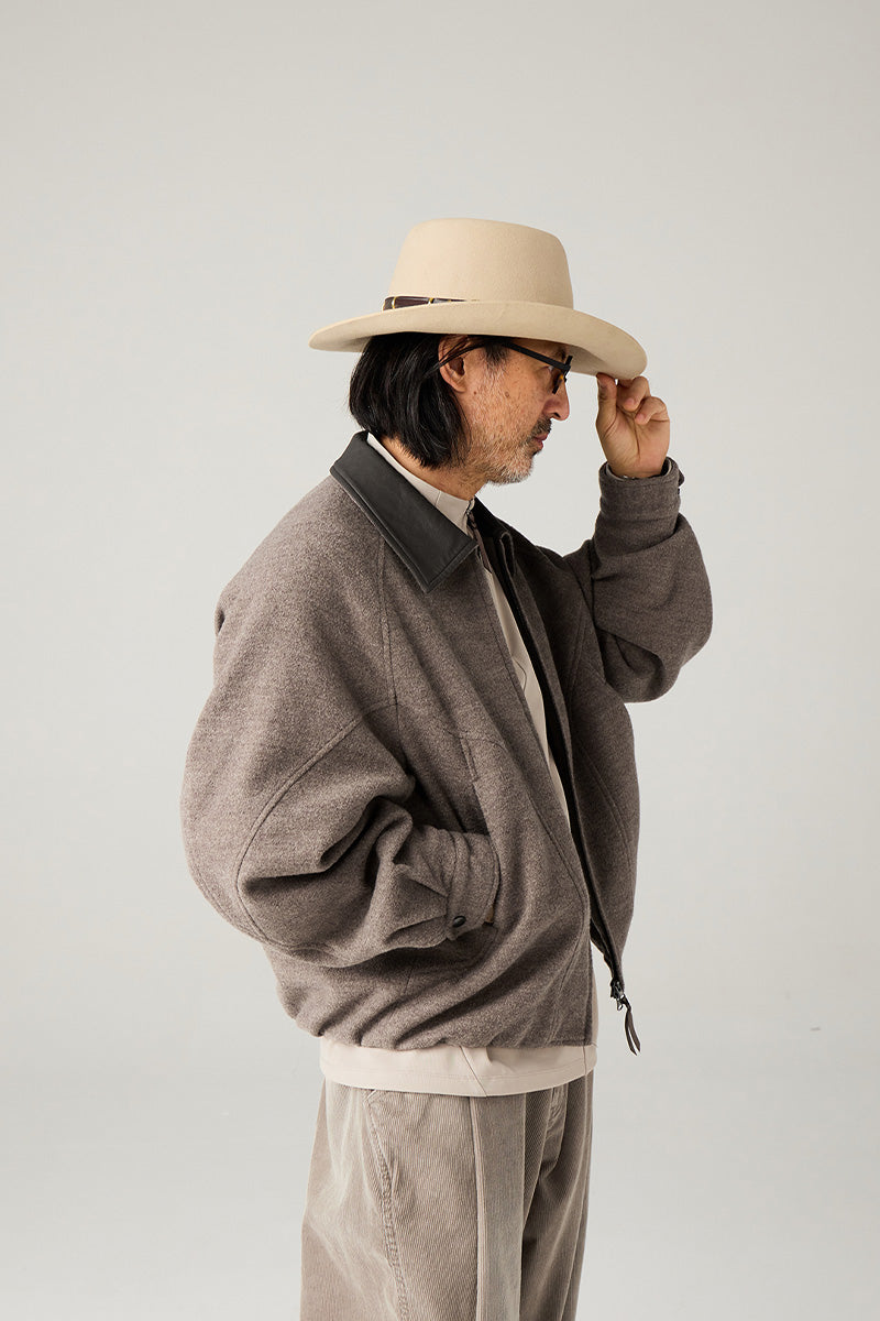 革襟ジップアップウールジャケット25BLJK020