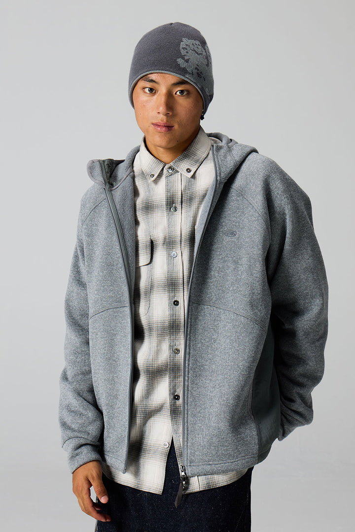 異素材パッチワークジップアップスウェット25BLJK022