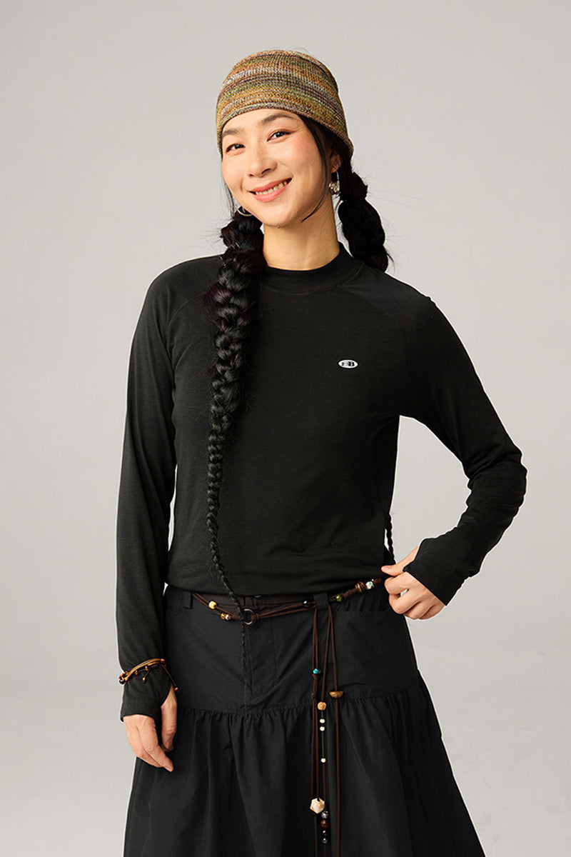 メリノウールベーシック長袖Tシャツ25BLCT015